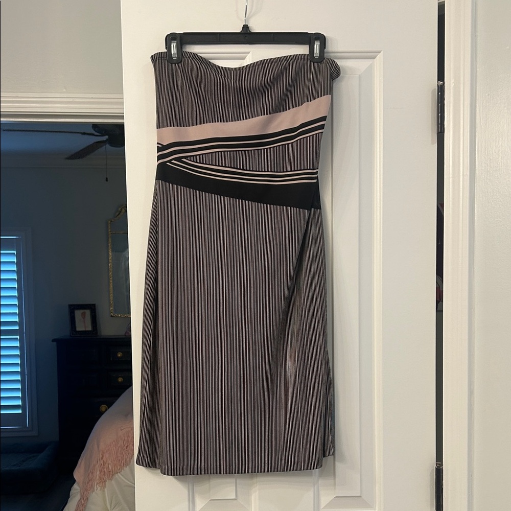 The Limited Black and Tan strapless dress